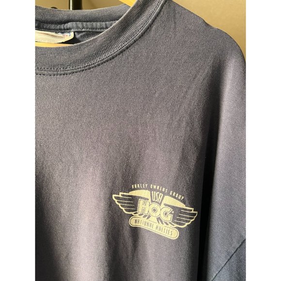 HARLEY DAVIDSON VINTAGE HARLEY'S OWNER GROUP 2001 T SHIRT SIZE XL NAVY BOSTON - Picture 3 of 7